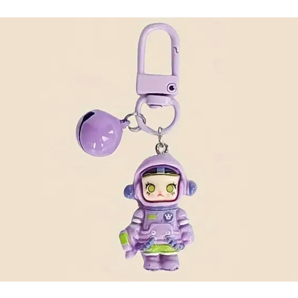 Skull Panda Phone Charm Keychain - Purple - Picture 1 of 4